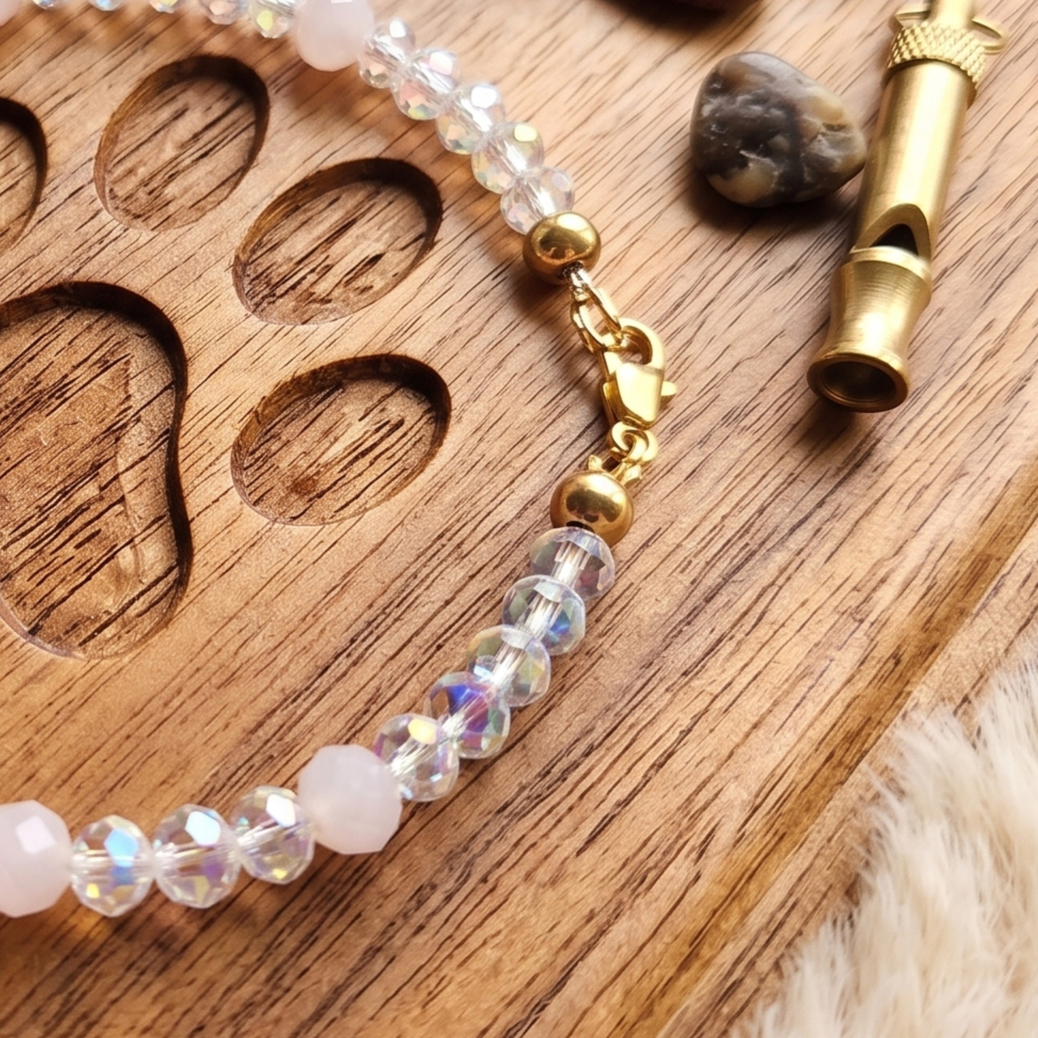 Collana per Cani "Tiffany Infinity" con Quarzo Rosa e Simbolo dell'Infinito
